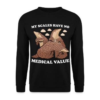 My Scales Havo No Medical Value Pangolin - Unisex Pullover - Schwarz - Vorne - Alina (178cm) & Michal (187cm)