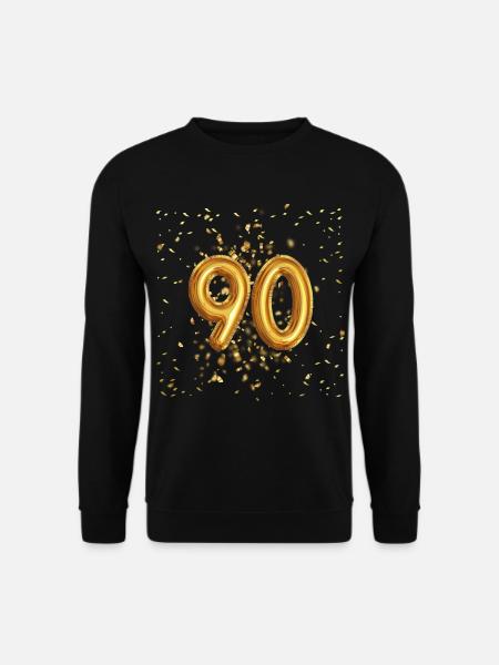 90 Jähriges Luftballon Design - Unisex Pullover - Schwarz