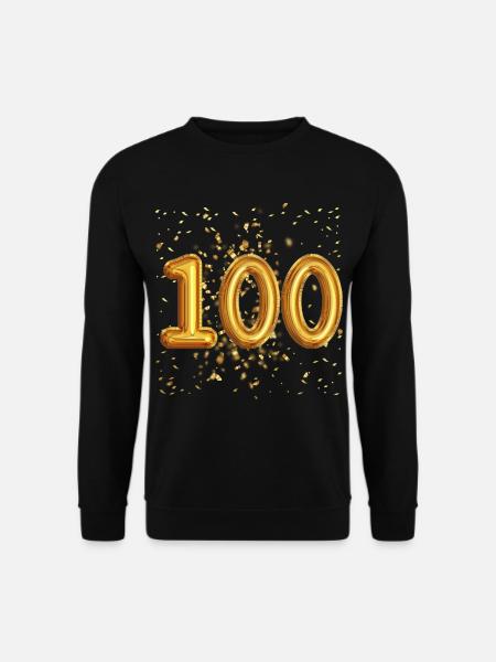 100 Jähriges Luftballon Design - Unisex Pullover - Schwarz