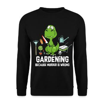 Jardiner parce que le meurtre est mal Dino Knife - Sweat-shirt Unisexe - noir - Devant - Alina (178cm) & Michal (187cm)