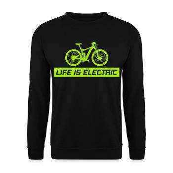 E-Bike Electric Bicycle Bike Cycling Biker Mtb - Unisex Sweatshirt - black - Front - Alina (178cm) & Michal (187cm)