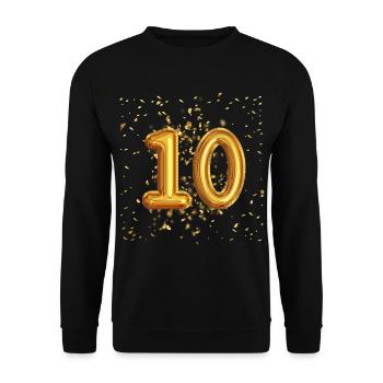 10 ans de conception de ballons - Sweat-shirt Unisexe - noir - Devant - Alina (178cm) & Michal (187cm)