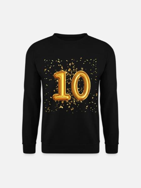 10 Jähriges Luftballon Design - Unisex Pullover - Schwarz