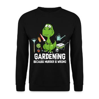 Jardiner parce que le meurtre est mal Dino Knife - Sweat-shirt Unisexe - noir - Devant - Alina (178cm) & Michal (187cm)