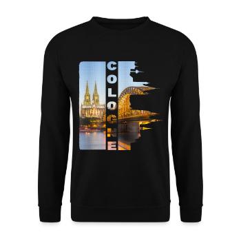 Cologne Cologne Allemagne Ville Skyline Cathédrale de Cologne - Sweat-shirt Unisexe - noir - Devant - Alina (178cm) & Michal (187cm)