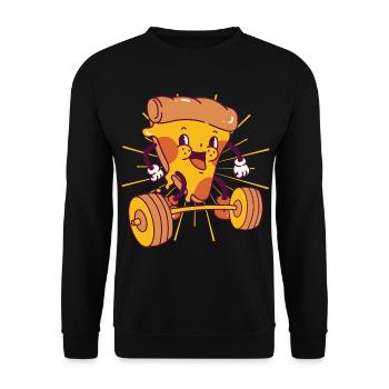 Pizza Musculation Squat Fitness Pizza kawaii - Sweat-shirt Unisexe - noir - Devant - Alina (178cm) & Michal (187cm)