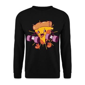 Pizza Musculation Squat Fitness Pizza kawaii - Sweat-shirt Unisexe - noir - Devant - Alina (178cm) & Michal (187cm)
