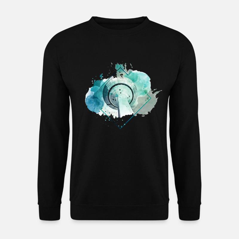 Düsseldorf Deutschland Stadt Skyline Splash Bunt - Unisex Pullover - Schwarz