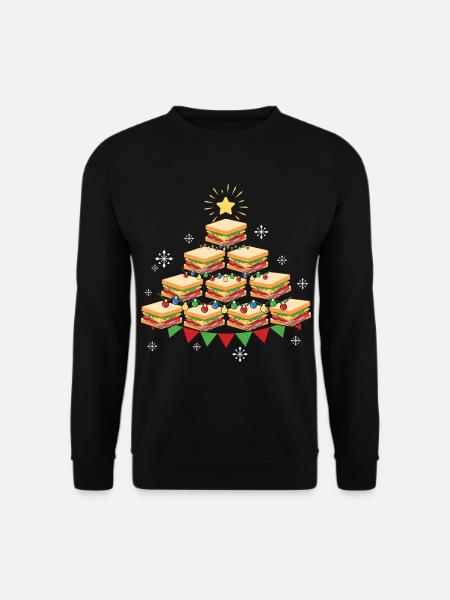Fast Food Sandwich Christmas Tree - Unisex Sweatshirt - black