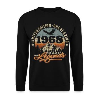 Vintage retro birthday 1968 - Unisex Sweatshirt - black - Front - Alina (178cm) & Michal (187cm)