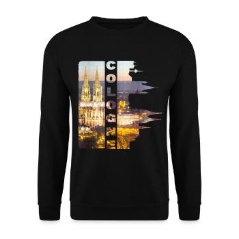 Cologne Cologne Allemagne Ville Skyline Cathédrale de Cologne - Sweat-shirt Unisexe - noir - Devant - Alina (178cm) & Michal (187cm)