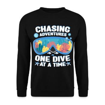 Dictons de plongeurs | Cadeau de plongée Goggles - Sweat-shirt Unisexe - noir - Devant - Alina (178cm) & Michal (187cm)