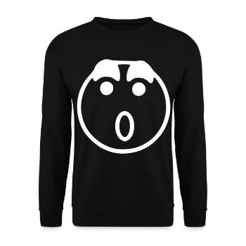 Emoji sketch blanc surpris - Sweat-shirt Unisexe - noir - Devant - Alina (178cm) & Michal (187cm)