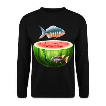 Aquarium de pastèques avec des poissons - Sweat-shirt Unisexe - noir - Devant - Alina (178cm) & Michal (187cm)
