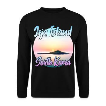 Jeju Island at sunset - Unisex Sweatshirt - black - Front - Alina (178cm) & Michal (187cm)
