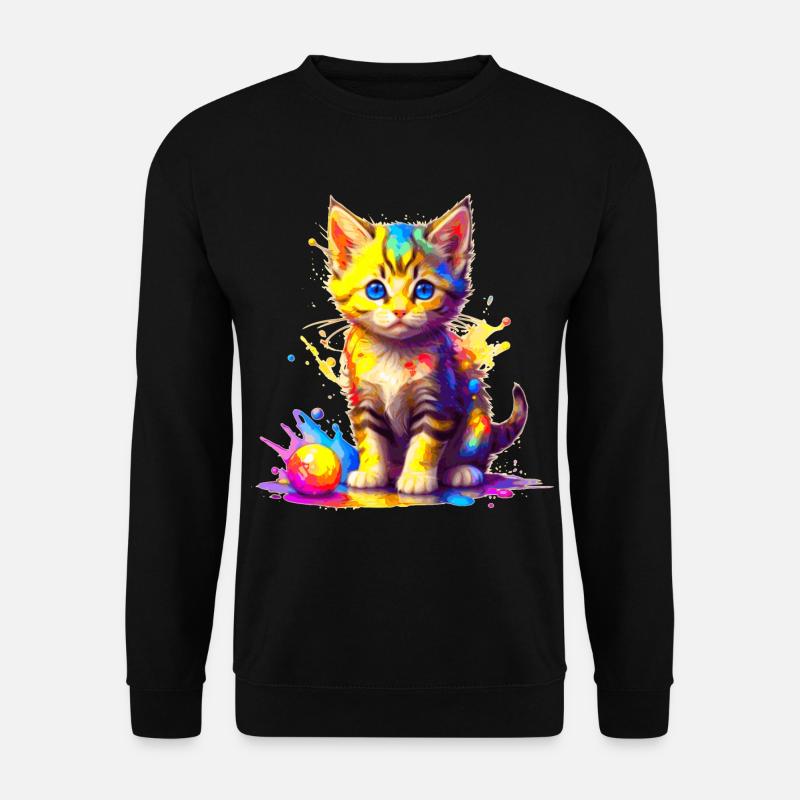 Buntes Kätzchen - Unisex Pullover - Schwarz