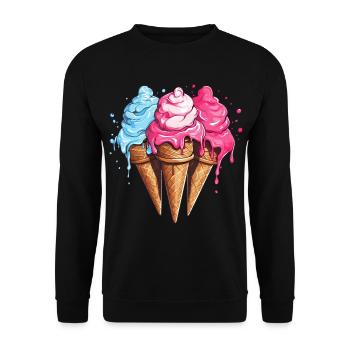 Crème glacée Crème glacée Été - Sweat-shirt Unisexe - noir - Devant - Alina (178cm) & Michal (187cm)