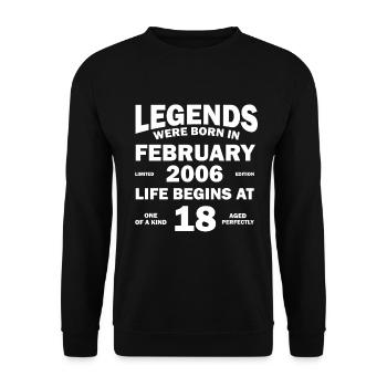 18e anniversaire janvier Vintage 2006 idée cadeau - Sweat-shirt Unisexe - noir - Devant - Alina (178cm) & Michal (187cm)