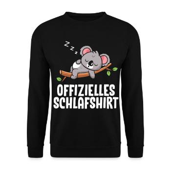 Official Koala Sleep Shirt - Unisex Sweatshirt - black - Front - Alina (178cm) & Michal (187cm)