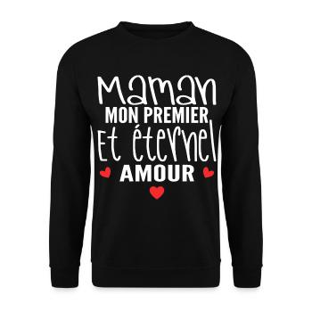 Ewige Liebe Mama Geschenk - Unisex Pullover - Schwarz - Vorne - Alina (178cm) & Michal (187cm)