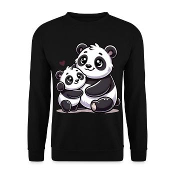 Loving Panda Parent with Child - Unisex Sweatshirt - black - Front - Alina (178cm) & Michal (187cm)