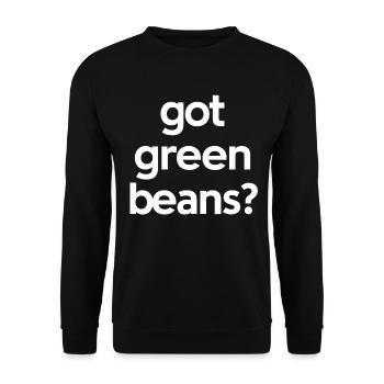 Grüne Bohnen - Unisex Pullover - Schwarz - Vorne - Alina (178cm) & Michal (187cm)