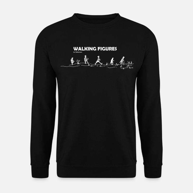 walking Figures white - Unisex Sweatshirt - black