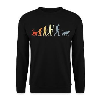 German Shepherd Owner Evolution - Unisex Sweatshirt - black - Front - Alina (178cm) & Michal (187cm)