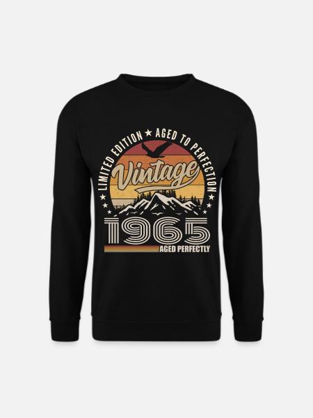 1965 Gift 60th Anniversary 1965 Vintage 1965 - Unisex Sweatshirt - black