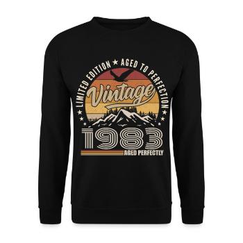 1983 42nd Anniversary Gift 1983 Vintage 1983 - Unisex Sweatshirt - black - Front - Alina (178cm) & Michal (187cm)
