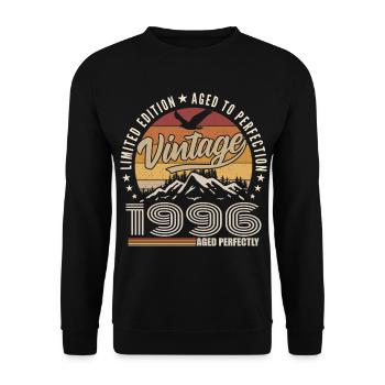 1996 29th Anniversary Gift 1996 Vintage 1996 - Unisex Sweatshirt - black - Front - Alina (178cm) & Michal (187cm)