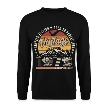 1979 Gift 46th Anniversary 1979 Vintage 1979 - Unisex Sweatshirt - black - Front - Alina (178cm) & Michal (187cm)