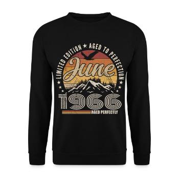 June 1966 59th Anniversary Gift June 1966 Retro - Unisex Sweatshirt - black - Front - Alina (178cm) & Michal (187cm)