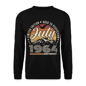 July 1964 61st Anniversary Gift July 1964 - Unisex Sweatshirt - black - Front - Alina (178cm) & Michal (187cm)