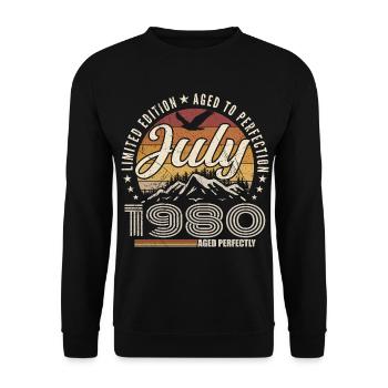 July 1980 45th Anniversary Gift July 1980 - Unisex Sweatshirt - black - Front - Alina (178cm) & Michal (187cm)