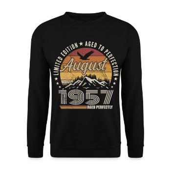 August 1957 Retro Anniversary August 1957 August 1957 - Unisex Sweatshirt - black - Front - Alina (178cm) & Michal (187cm)