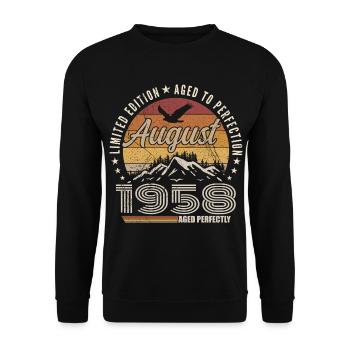 August 1958 Retro Anniversary August 1958 August 1958 - Unisex Sweatshirt - black - Front - Alina (178cm) & Michal (187cm)