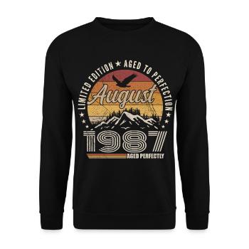 August 1987 Retro Anniversary August 1987 August 1987 - Unisex Sweatshirt - black - Front - Alina (178cm) & Michal (187cm)