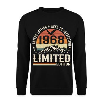 Cadeau Anniversaire 1968 - Vintage 1968 Rétro 1968 - Sweat-shirt Unisexe - noir - Devant - Alina (178cm) & Michal (187cm)