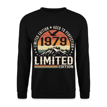 Cadeau Anniversaire 1979 - Vintage 1979 Rétro 1979 - Sweat-shirt Unisexe - noir - Devant - Alina (178cm) & Michal (187cm)