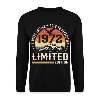 Cadeau Anniversaire 1972 - Vintage 1972 Rétro 1972 - Sweat-shirt Unisexe - noir - Devant - Alina (178cm) & Michal (187cm)