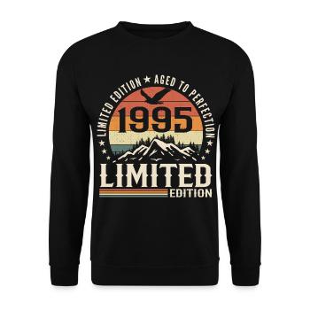 Cadeau Anniversaire 1995 - Vintage 1995 Rétro 1995 - Sweat-shirt Unisexe - noir - Devant - Alina (178cm) & Michal (187cm)
