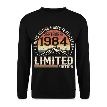 Birthday Gift September 1984, September 1984 - Unisex Sweatshirt - black - Front - Alina (178cm) & Michal (187cm)