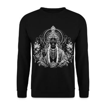 Krishna Design – Liebe & spirituelle Harmonie - Unisex Pullover - Schwarz - Vorne - Alina (178cm) & Michal (187cm)