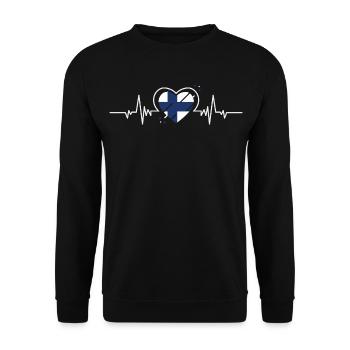 Finlande Cadeau de billet pour la fréquence cardiaque - Sweat-shirt Unisexe - noir - Devant - Alina (178cm) & Michal (187cm)