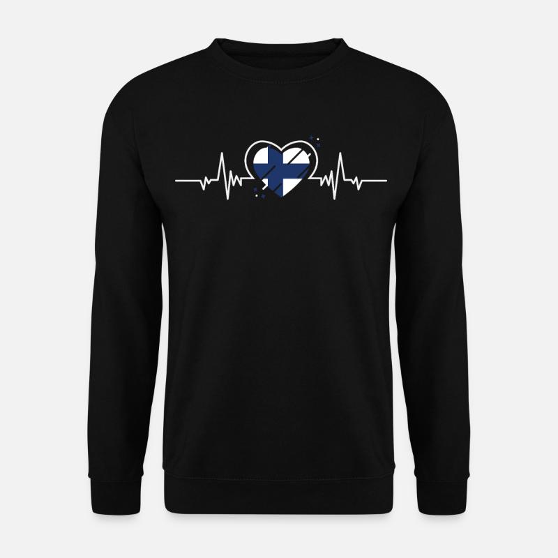 Finnland Herzfrequenz-Ticket Geschenk - Unisex Pullover - Schwarz