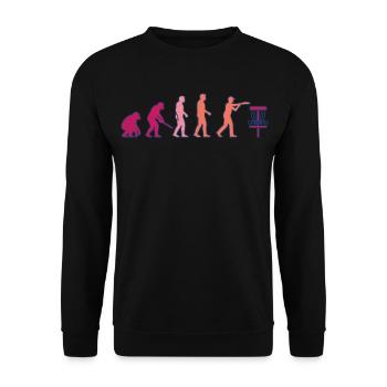 Disc Golf Evolution Funny Disc Golfer Flying Disc - Unisex Sweatshirt - black - Front - Alina (178cm) & Michal (187cm)