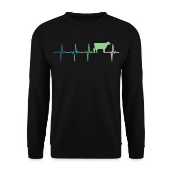 vache battement de coeur vaches agriculteur - Sweat-shirt Unisexe - noir - Devant - Alina (178cm) & Michal (187cm)