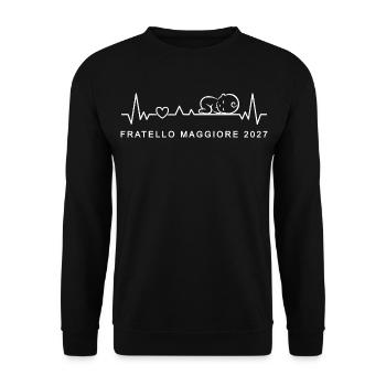 Diventero Fratello Maggiore 2027 Battito Cardiaco - Unisex Pullover - Schwarz - Vorne - Alina (178cm) & Michal (187cm)