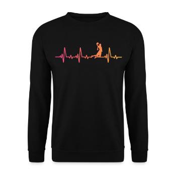 Basketball sunset heartbeat player - Unisex Sweatshirt - black - Front - Alina (178cm) & Michal (187cm)